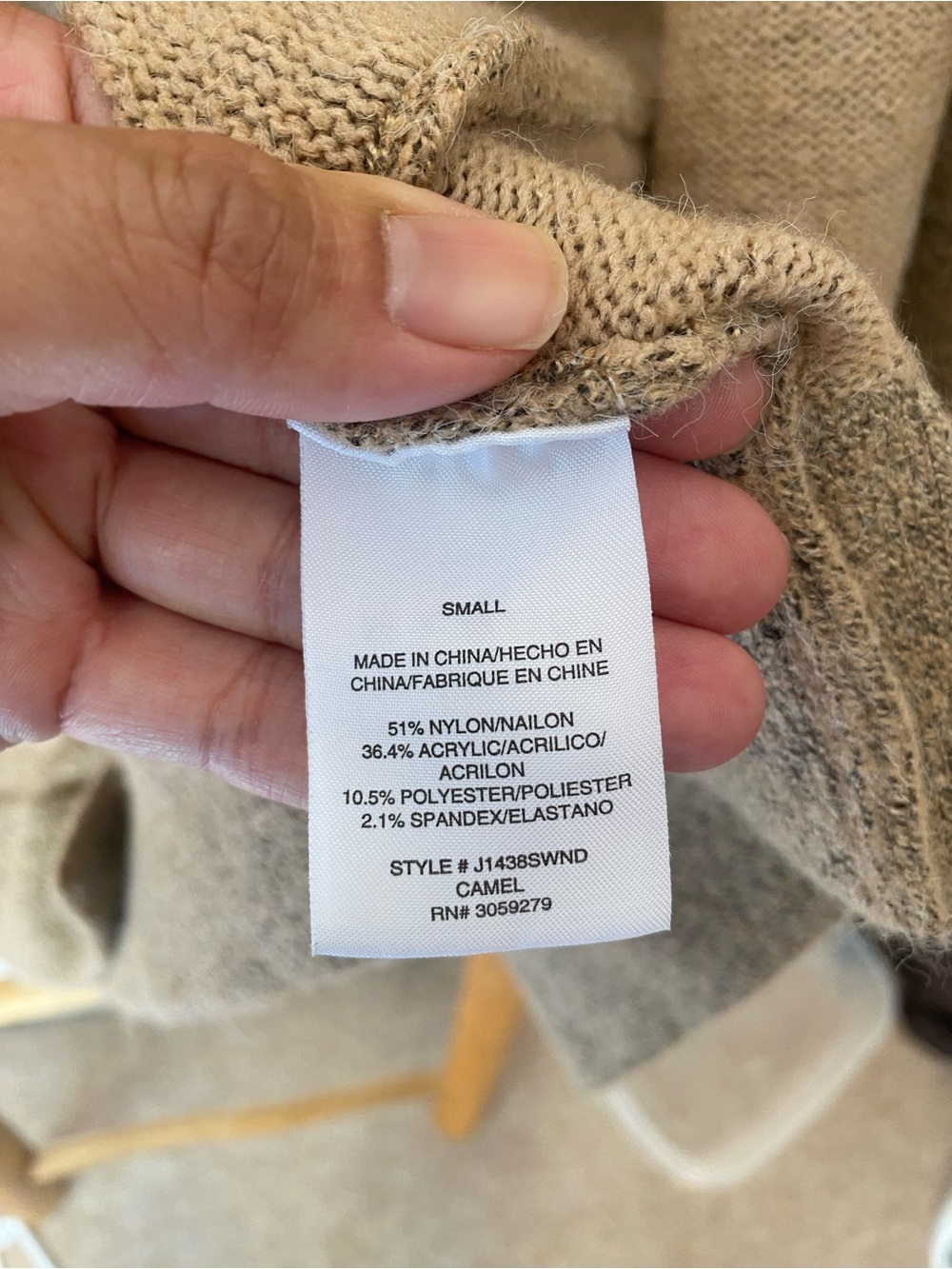 Thread & Supply Open-Front Cardigan Sweater Camel Brown Size Small Fall Layering - Picture 7 of 9